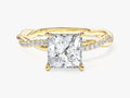Princess Twisted Moissanite Engagement Ring with Pave Set Side Stones (1.50 CT)