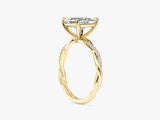 Princess Twisted Moissanite Engagement Ring with Pave Set Side Stones (2.00 CT)