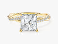 Princess Twisted Moissanite Engagement Ring with Pave Set Side Stones (2.00 CT)