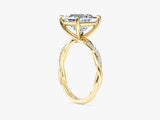 Princess Twisted Lab Grown Diamond Engagement Ring with Pave Set Side Stones (3.00 CT)
