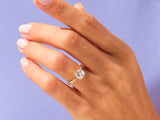 Gold diamond ring on a hand, jewelry product photography
