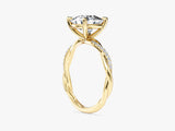 Cushion Twisted Lab Grown Diamond Engagement Ring with Pave Set Side Stones (3.00 CT)