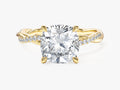 Cushion Twisted Lab Grown Diamond Engagement Ring with Pave Set Side Stones (3.00 CT)