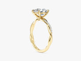 Pear Twisted Moissanite Engagement Ring with Pave Set Side Stones (2.00 CT)