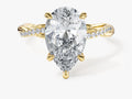 Pear Twisted Lab Grown Diamond Engagement Ring with Pave Set Side Stones (3.00 CT)