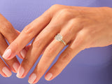 Asscher Twisted Moissanite Engagement Ring with Pave Set Side Stones (3.00 CT)