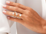 Diamond rings on a hand, jewelry for her