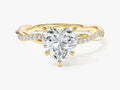Heart Twisted Lab Grown Diamond Engagement Ring with Pave Set Side Stones (1.50 CT)