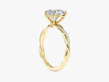 Heart Twisted Moissanite Engagement Ring with Pave Set Side Stones (2.00 CT)