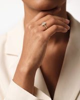Marquise Twisted Moissanite Engagement Ring with Pave Set Side Stones (2.00 CT)