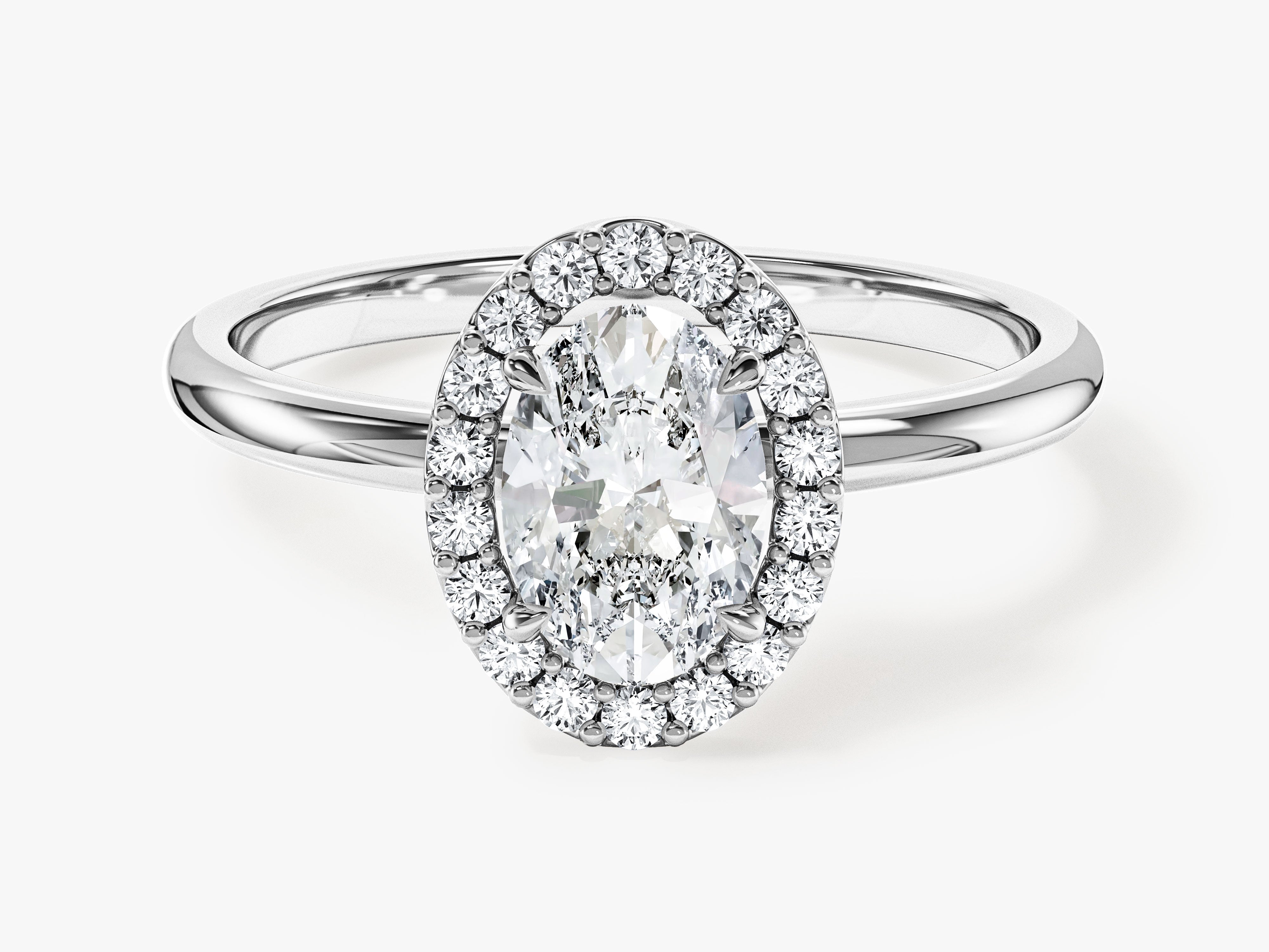 Oval Halo Moissanite Engagement Ring (1.00 CT)
