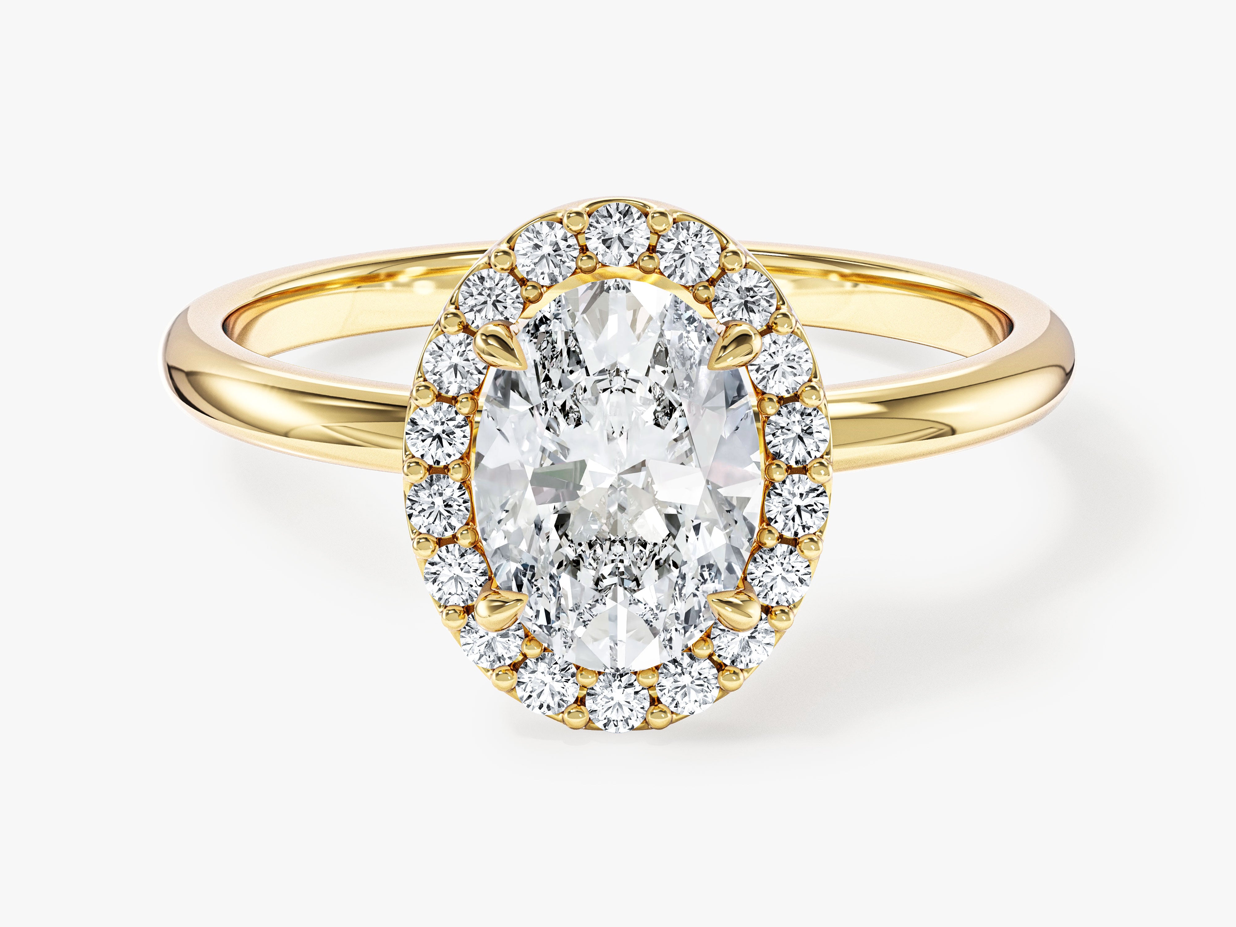 Oval Halo Moissanite Engagement Ring (1.50 CT)