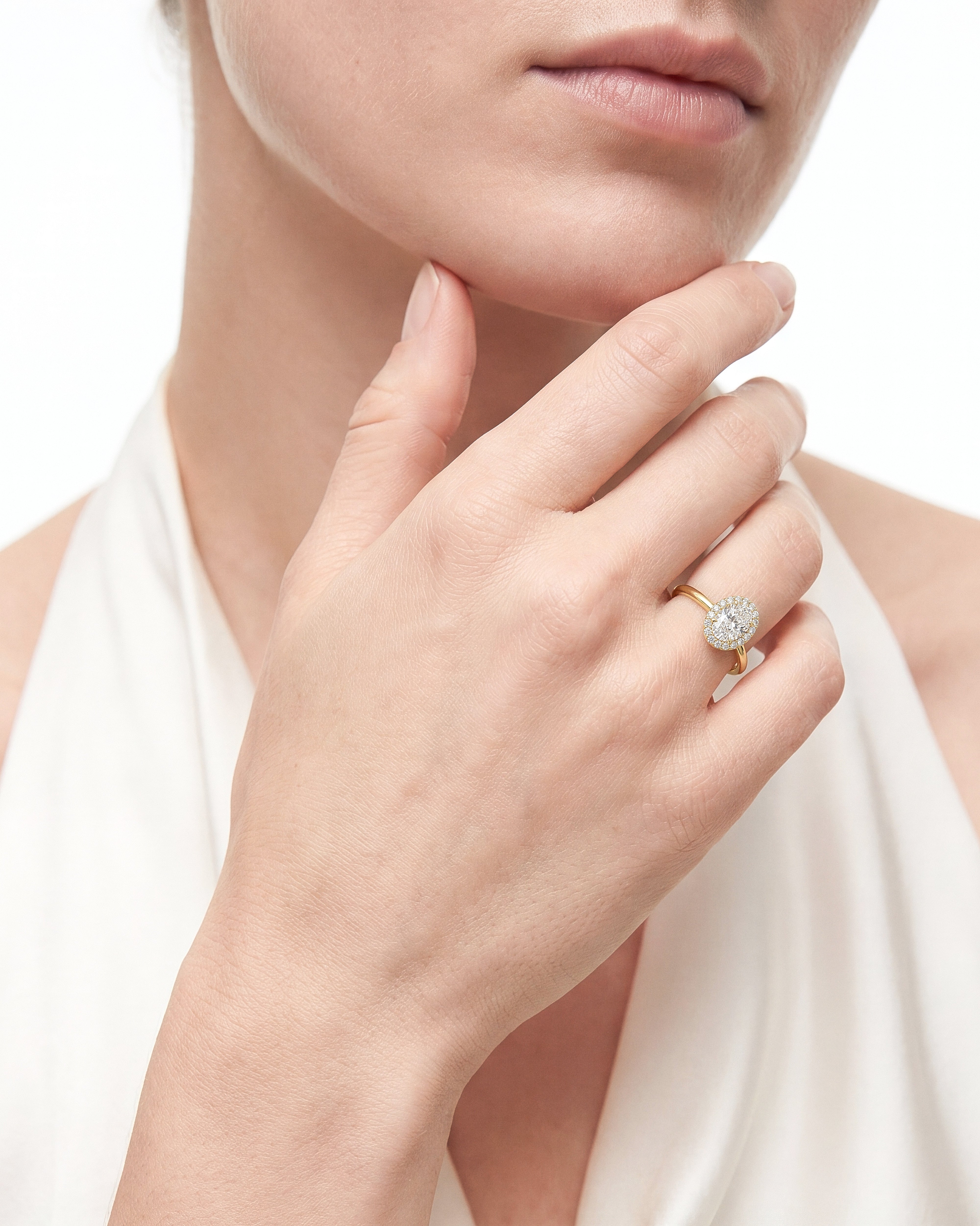Oval Halo Moissanite Engagement Ring (1.50 CT)