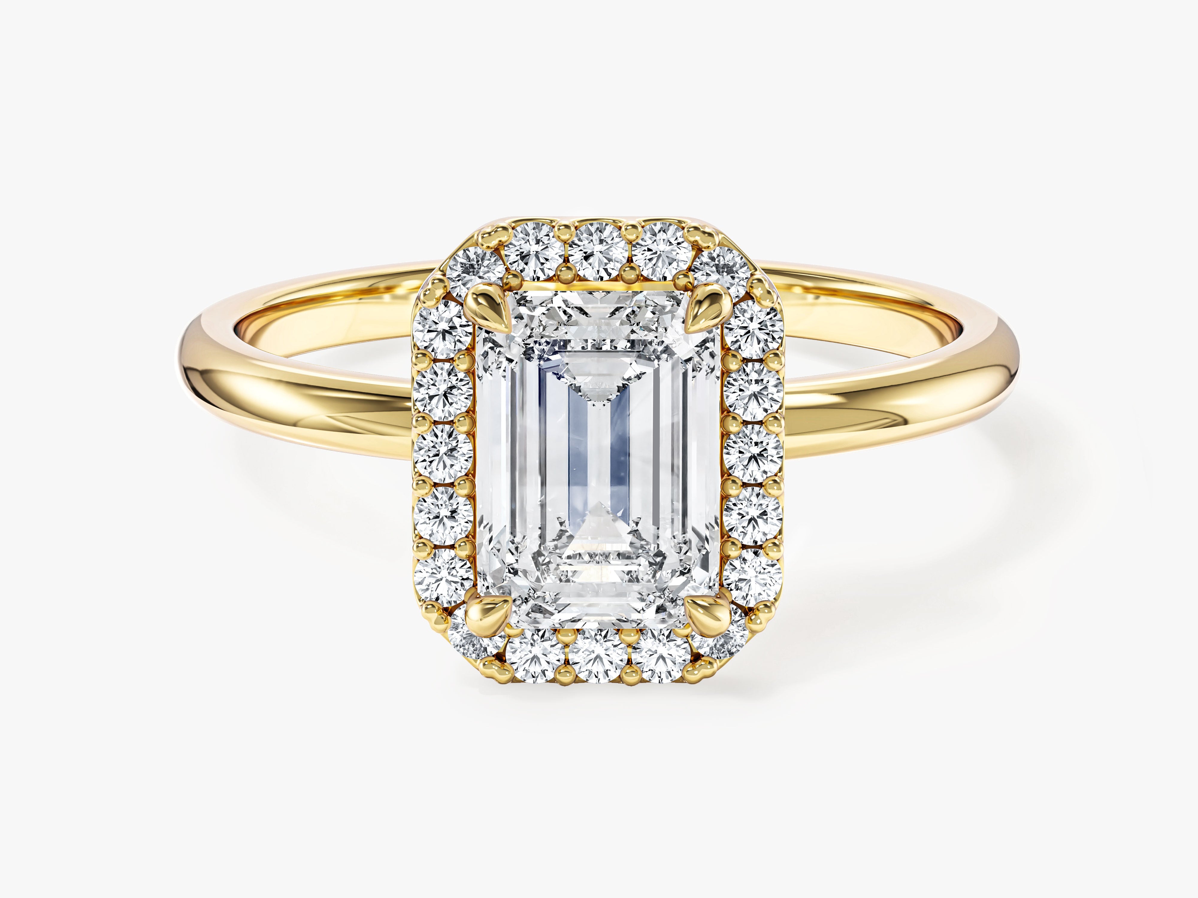 Emerald Halo Moissanite Engagement Ring (1.50 CT)