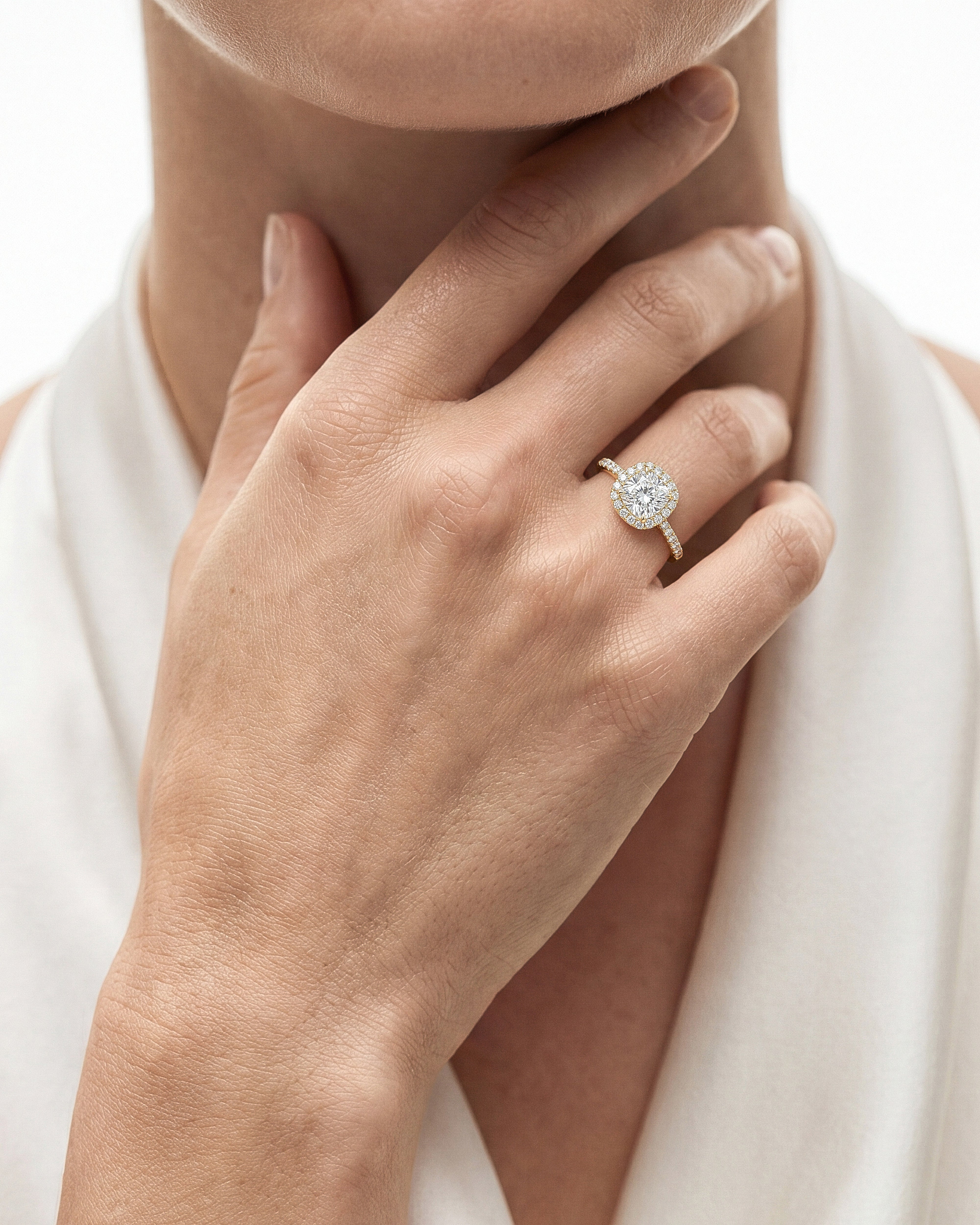 Cushion Halo Lab Grown Diamond Engagement Ring (1.50 CT)