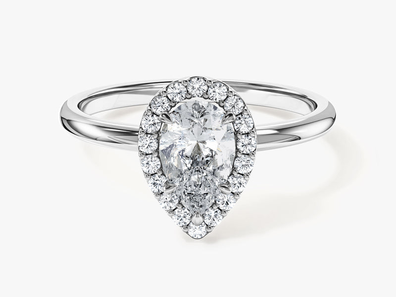 Pear Halo Moissanite Engagement Ring (1.00 CT)