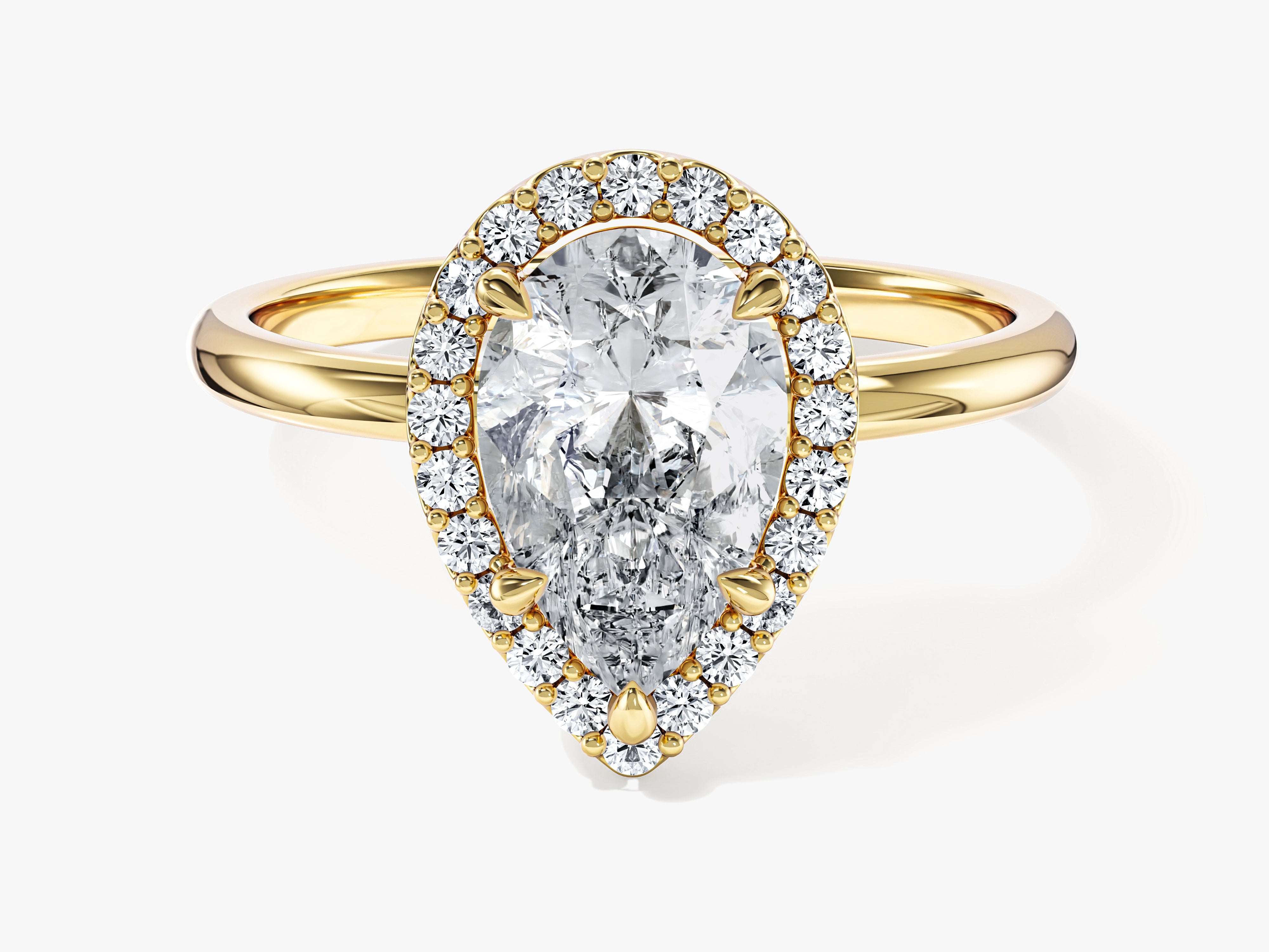 Pear Halo Lab Grown Diamond Engagement Ring (2.00 CT)