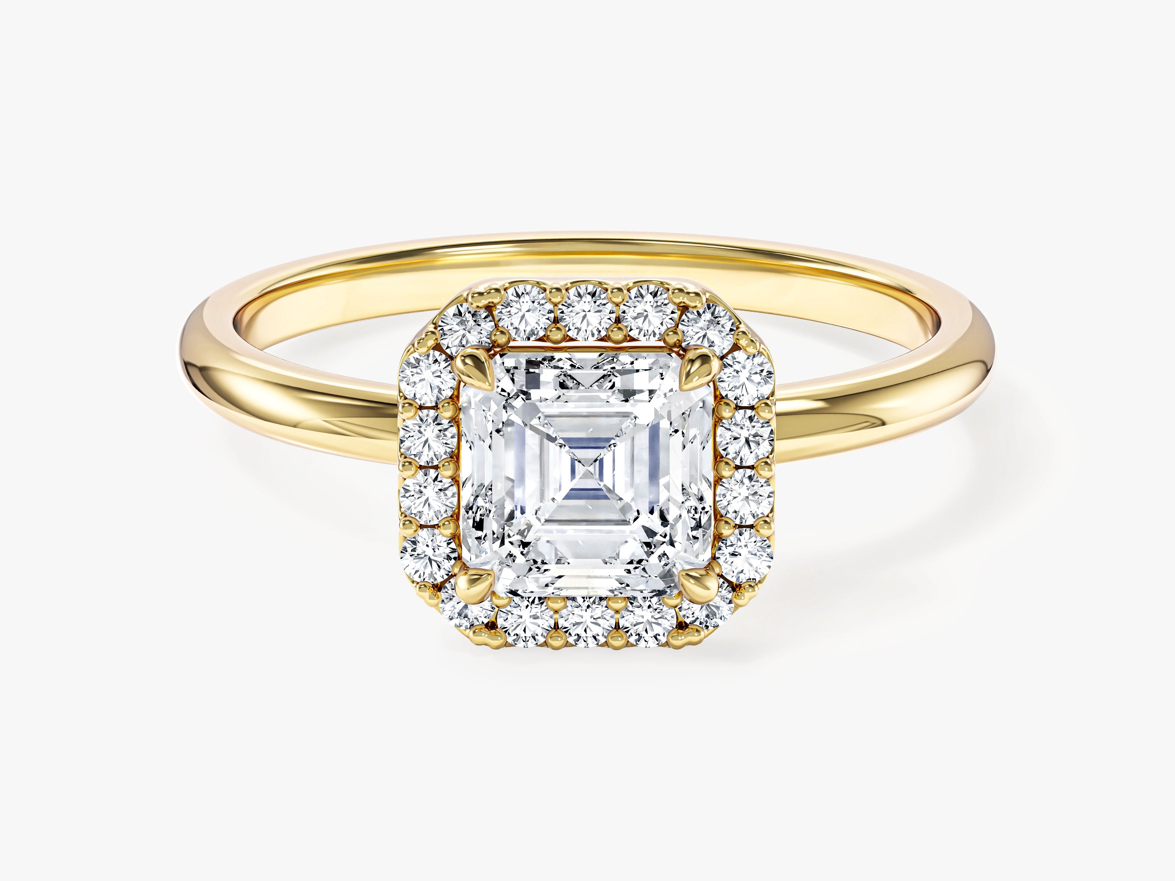 Asscher Halo Moissanite Engagement Ring (1.00 CT)