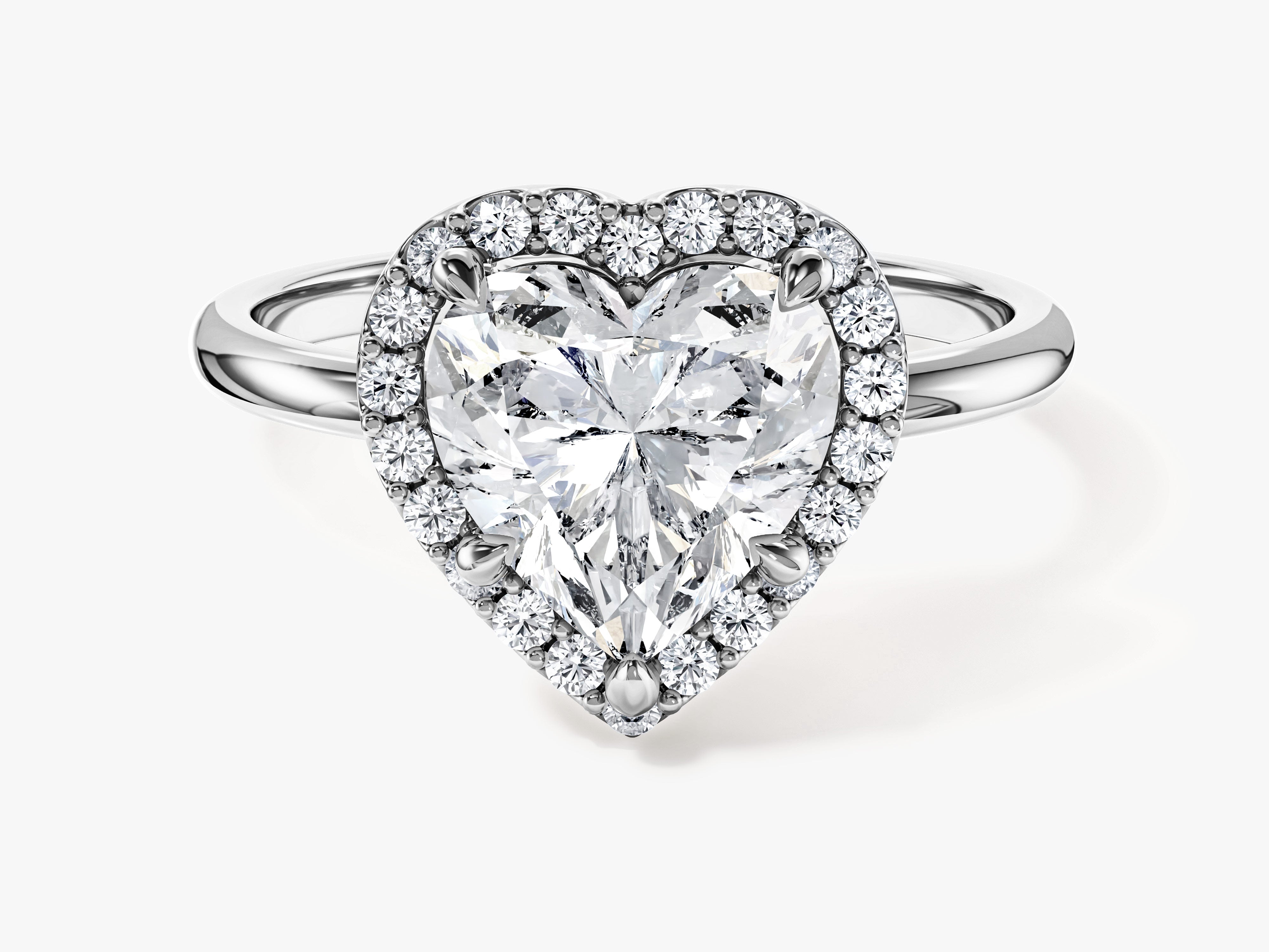 Heart Halo Moissanite Engagement Ring (2.00 CT)