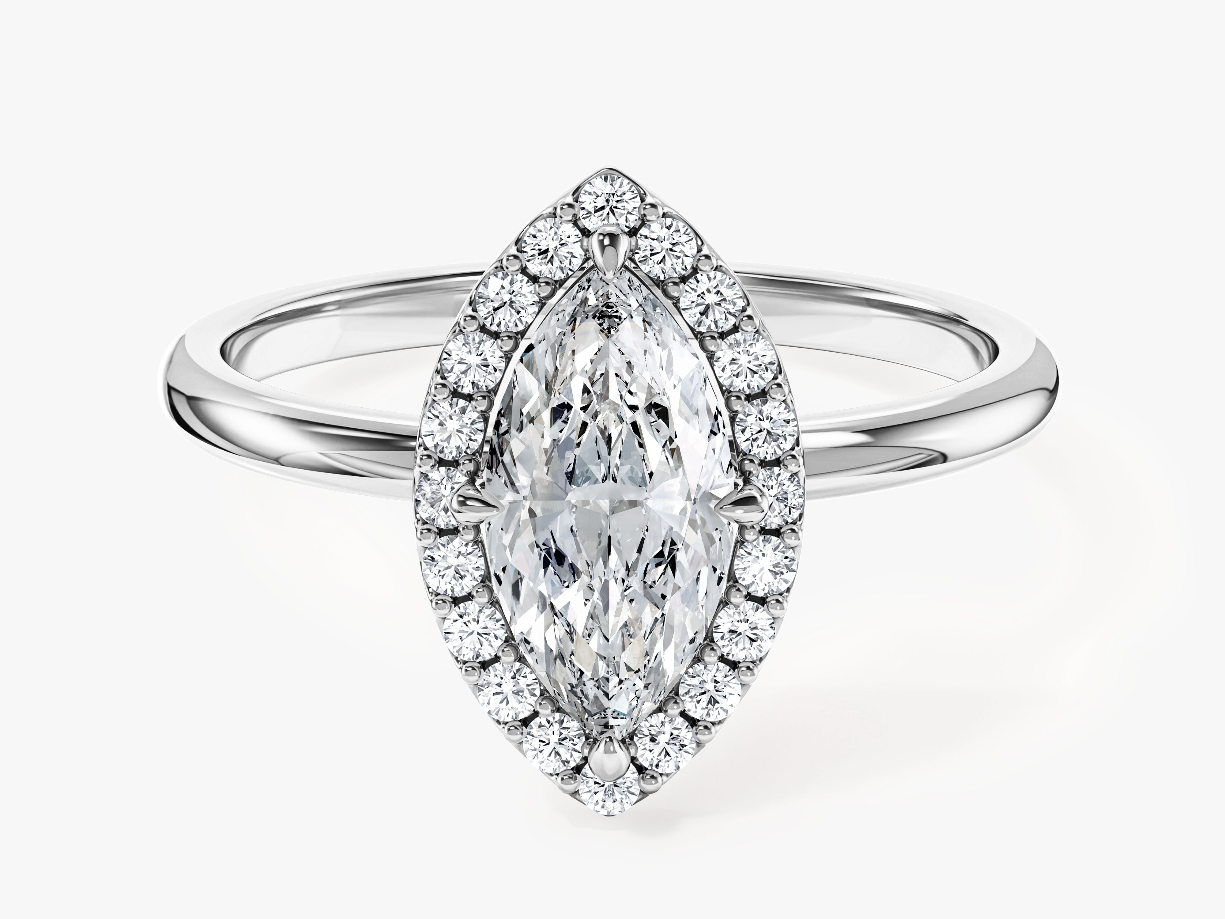 Marquise Halo Moissanite Engagement Ring (1.00 CT)