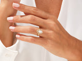 Gold marquise diamond ring with halo, jewelry for women