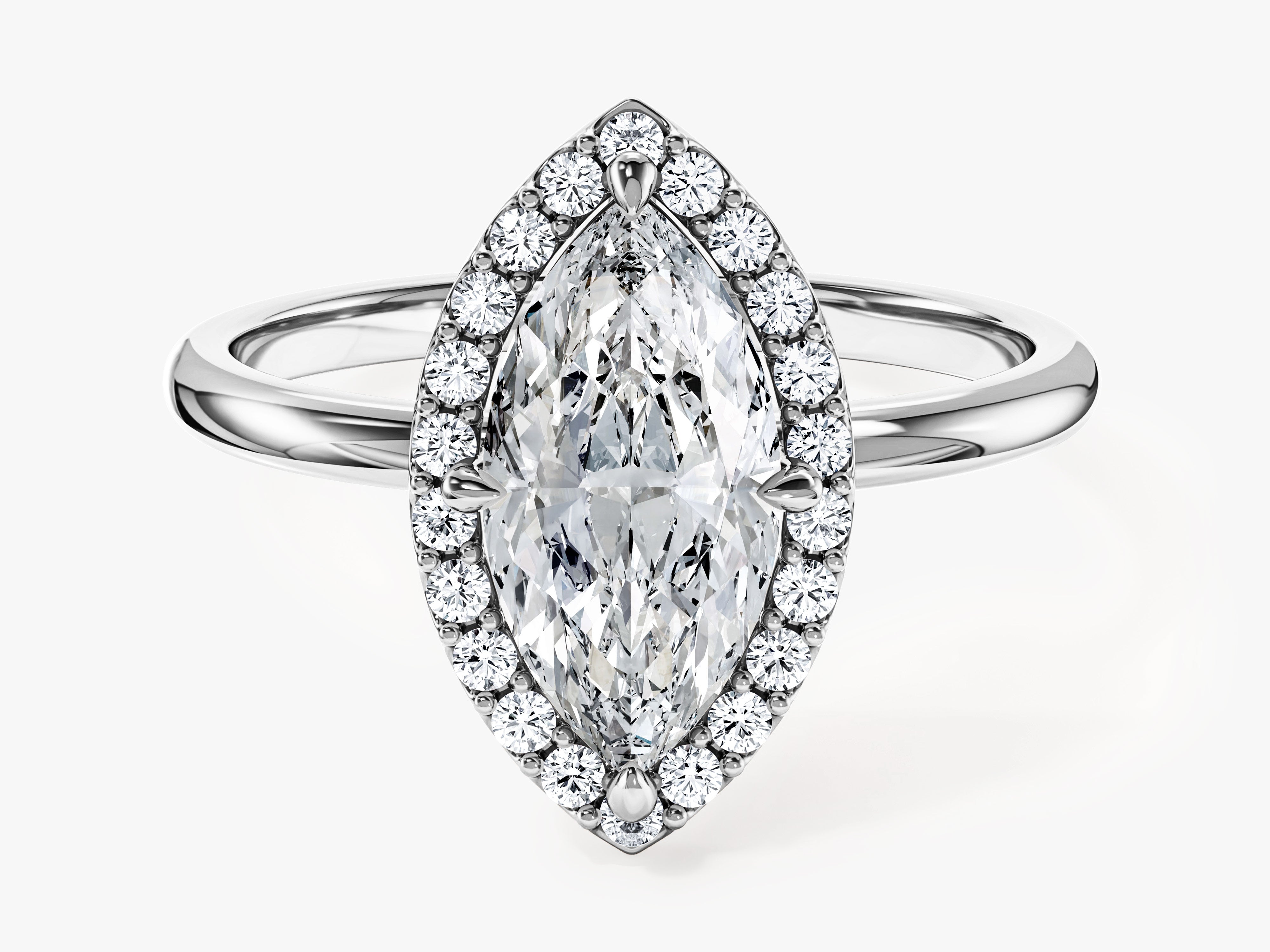 Marquise Halo Moissanite Engagement Ring (1.50 CT)