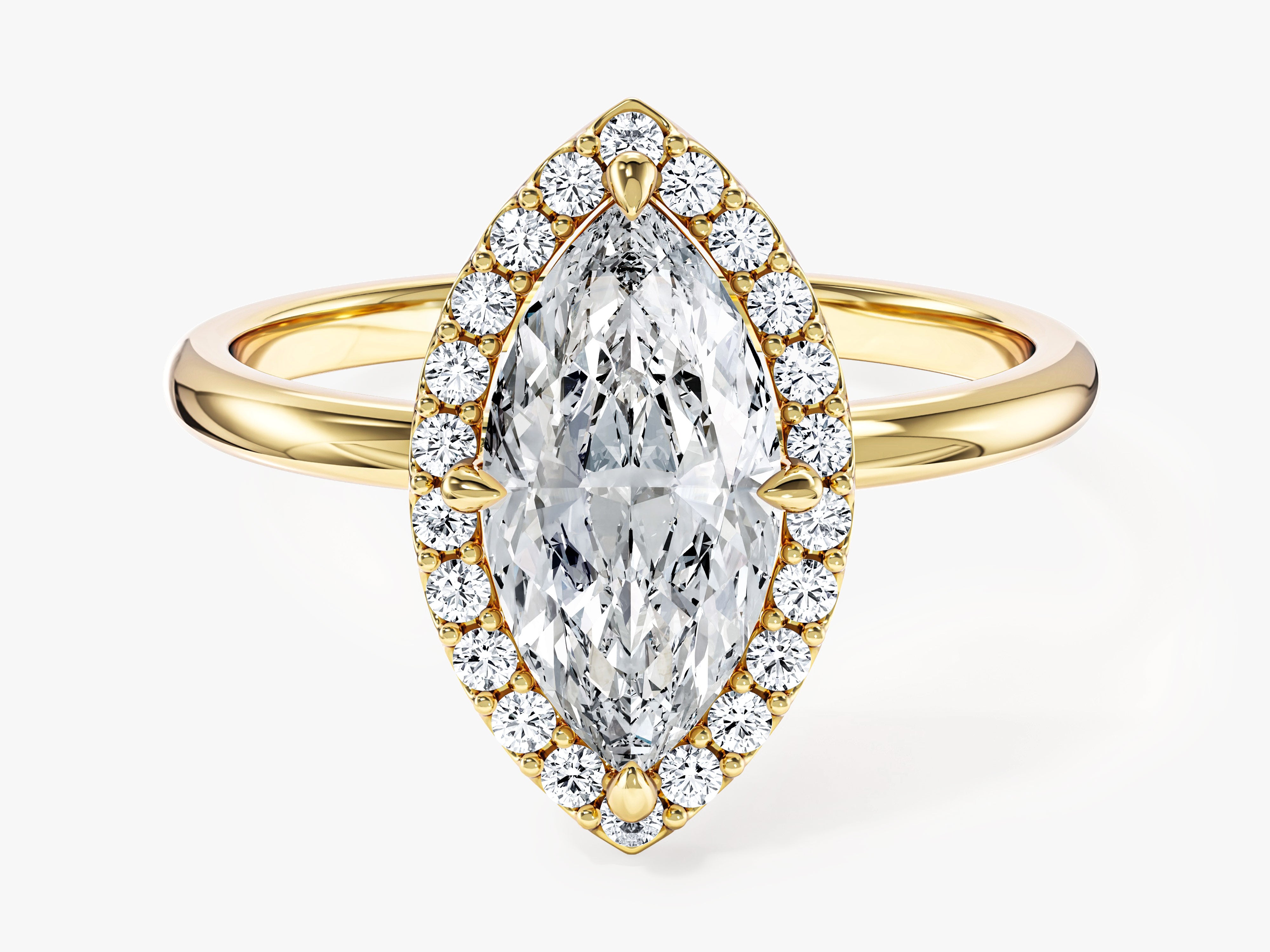 Marquise Halo Moissanite Engagement Ring (1.50 CT)