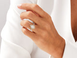 Pear-shaped diamond engagement ring with halo, jewelry firm product