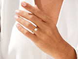 Diamond engagement ring on a woman's hand