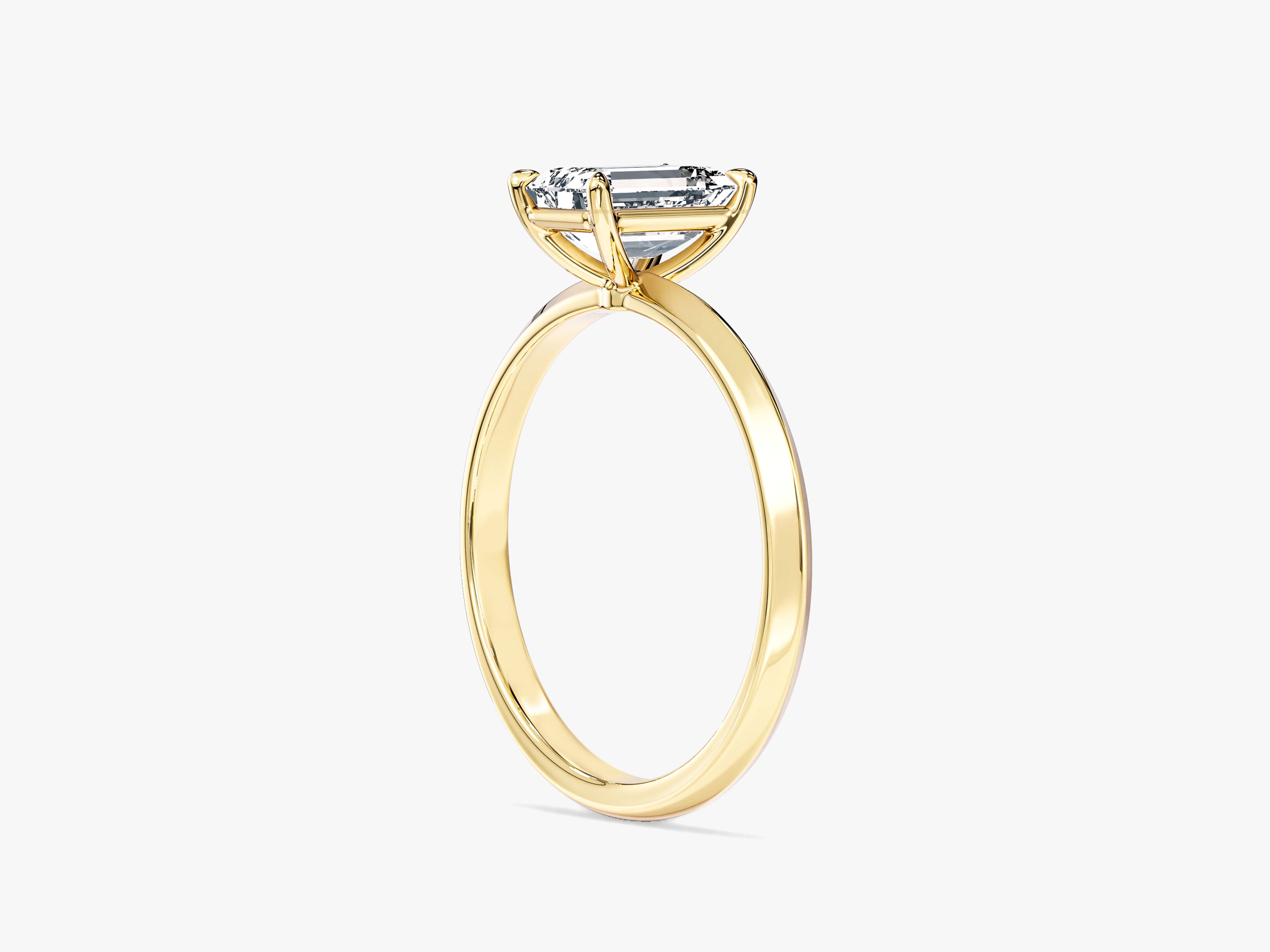 Knife Edge Emerald Lab Grown Diamond Engagement Ring (1.00 CT)