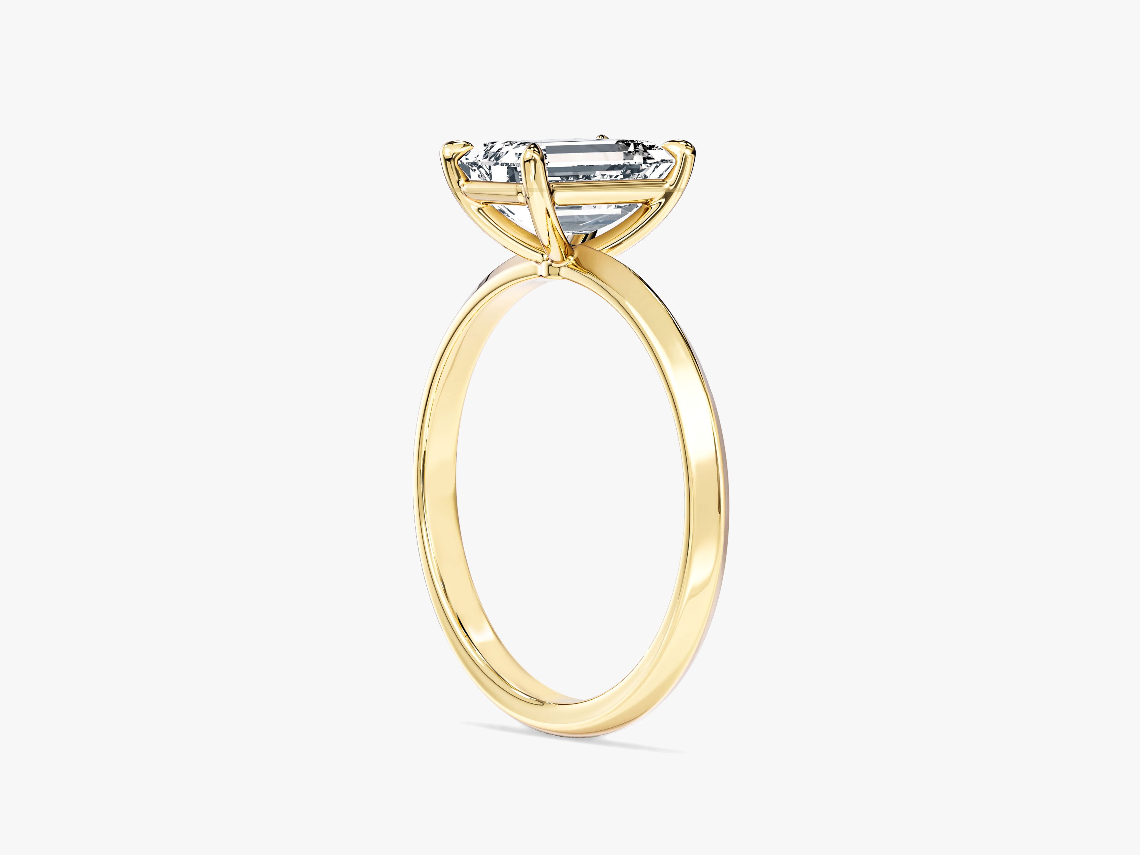 Knife Edge Emerald Moissanite Engagement Ring (2.00 CT)