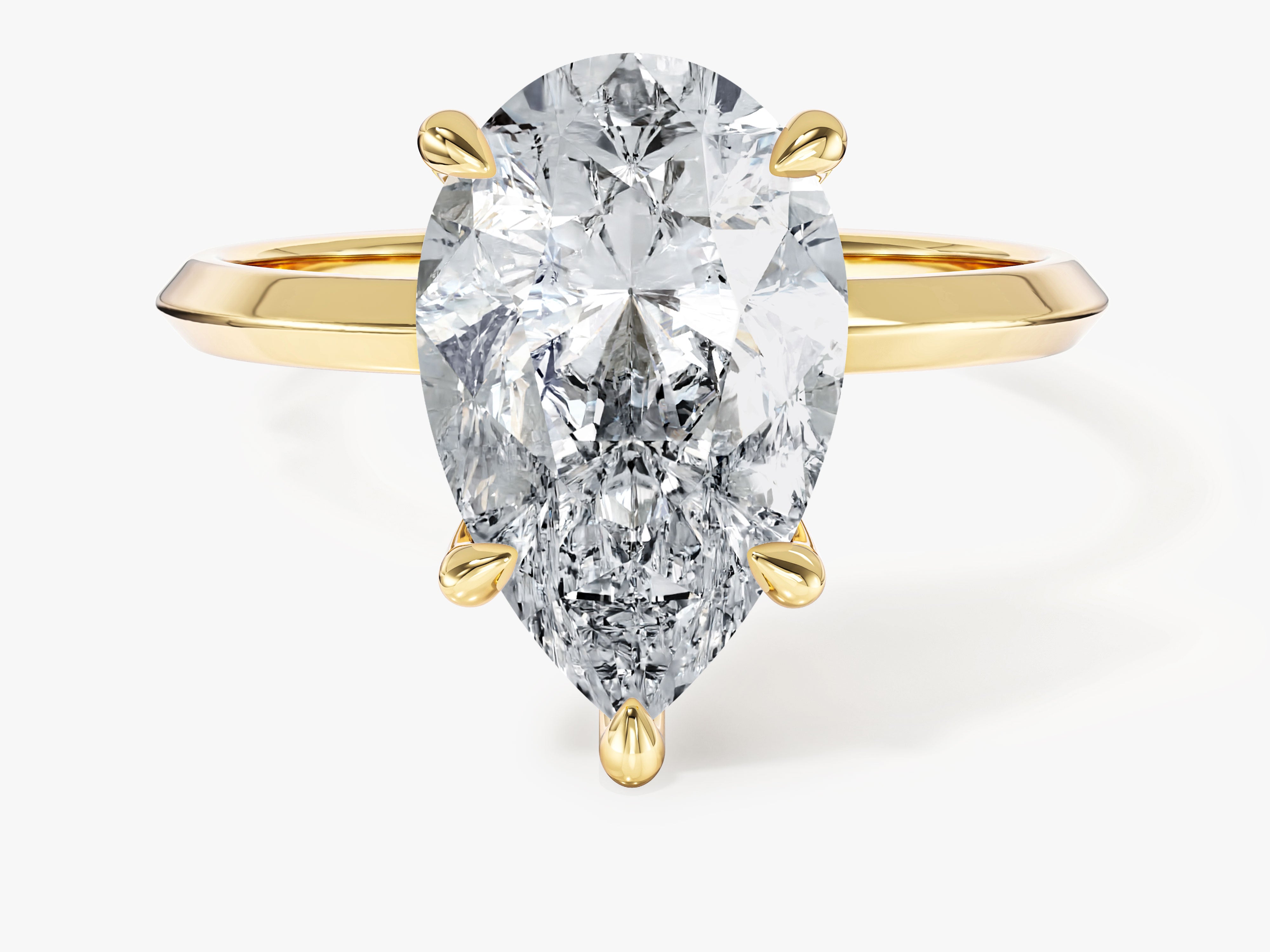 Knife Edge Pear Moissanite Engagement Ring (3.00 CT)