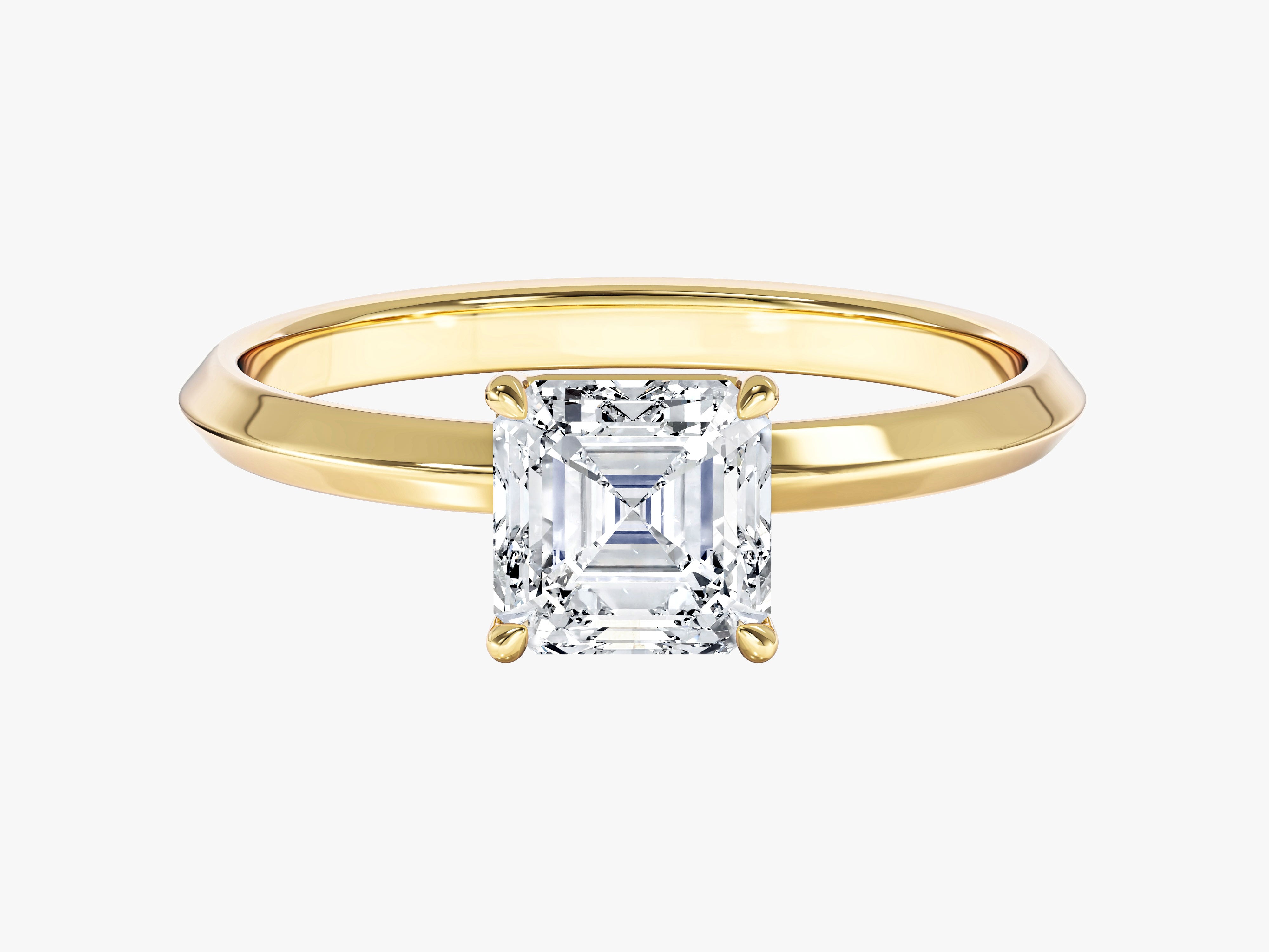 Knife Edge Asscher Lab Grown Diamond Engagement Ring (1.00 CT)