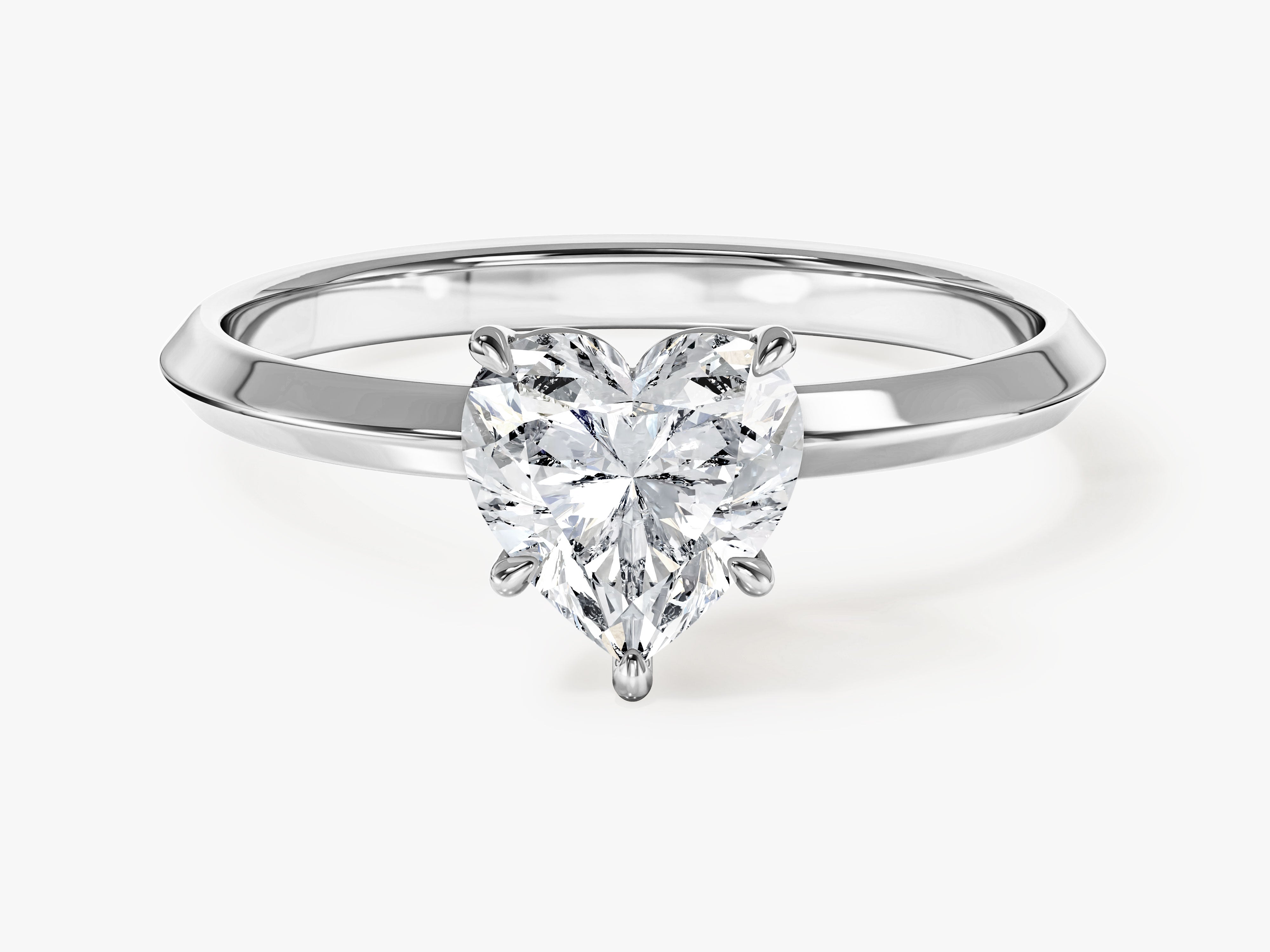 Knife Edge Heart Moissanite Engagement Ring (1.00 CT)