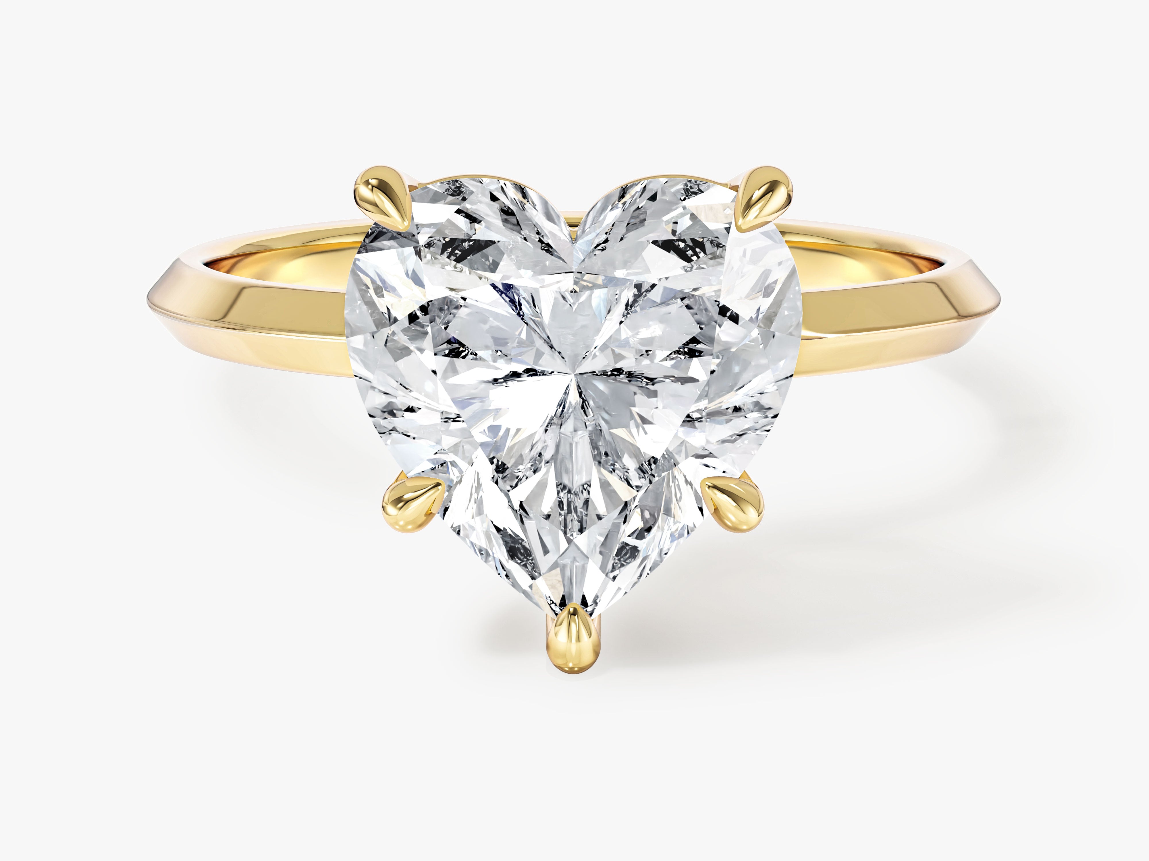 Knife Edge Heart Lab Grown Diamond Engagement Ring (3.00 CT)
