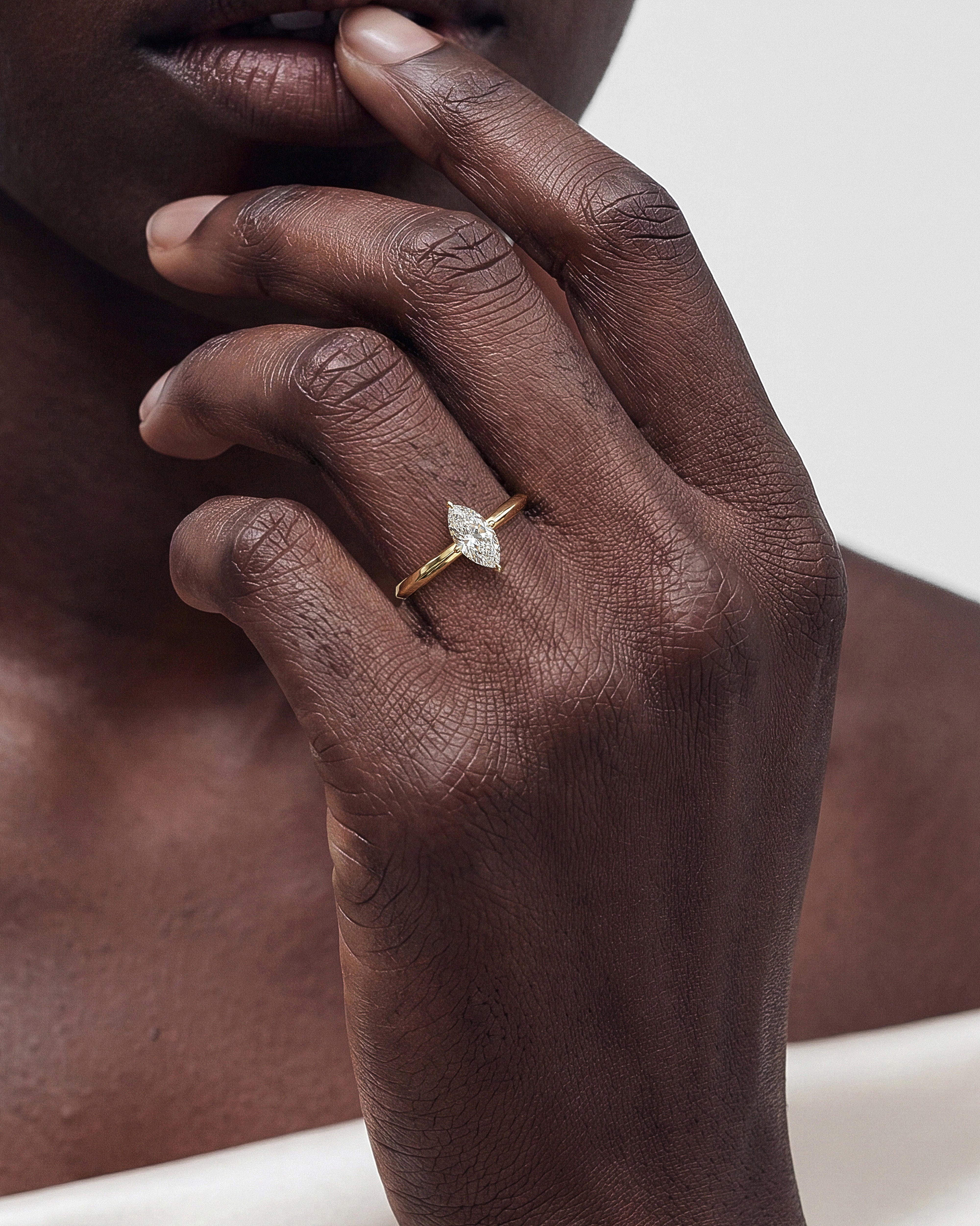 Knife Edge Marquise Moissanite Engagement Ring (1.00 CT)