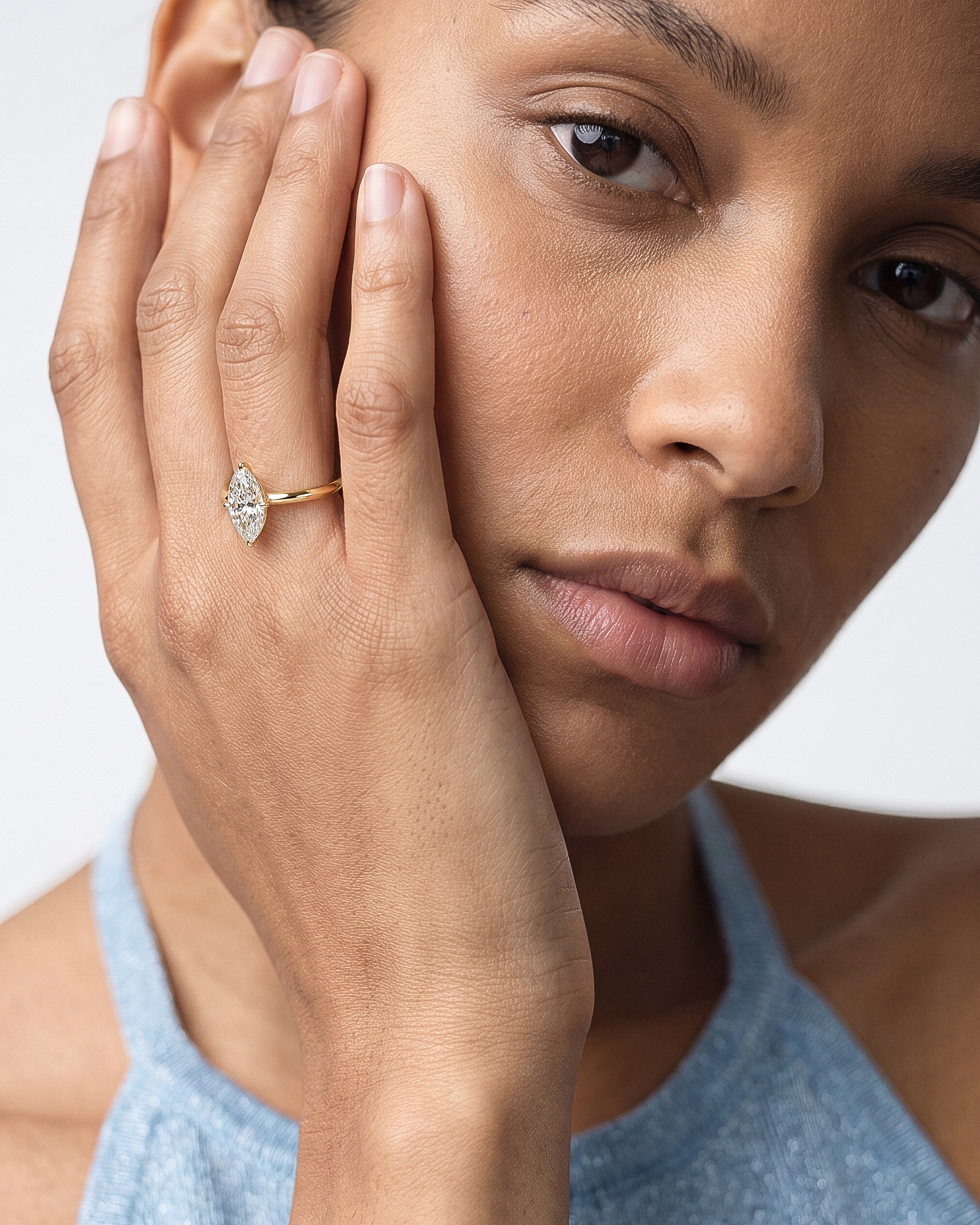 Knife Edge Marquise Moissanite Engagement Ring (1.50 CT)
