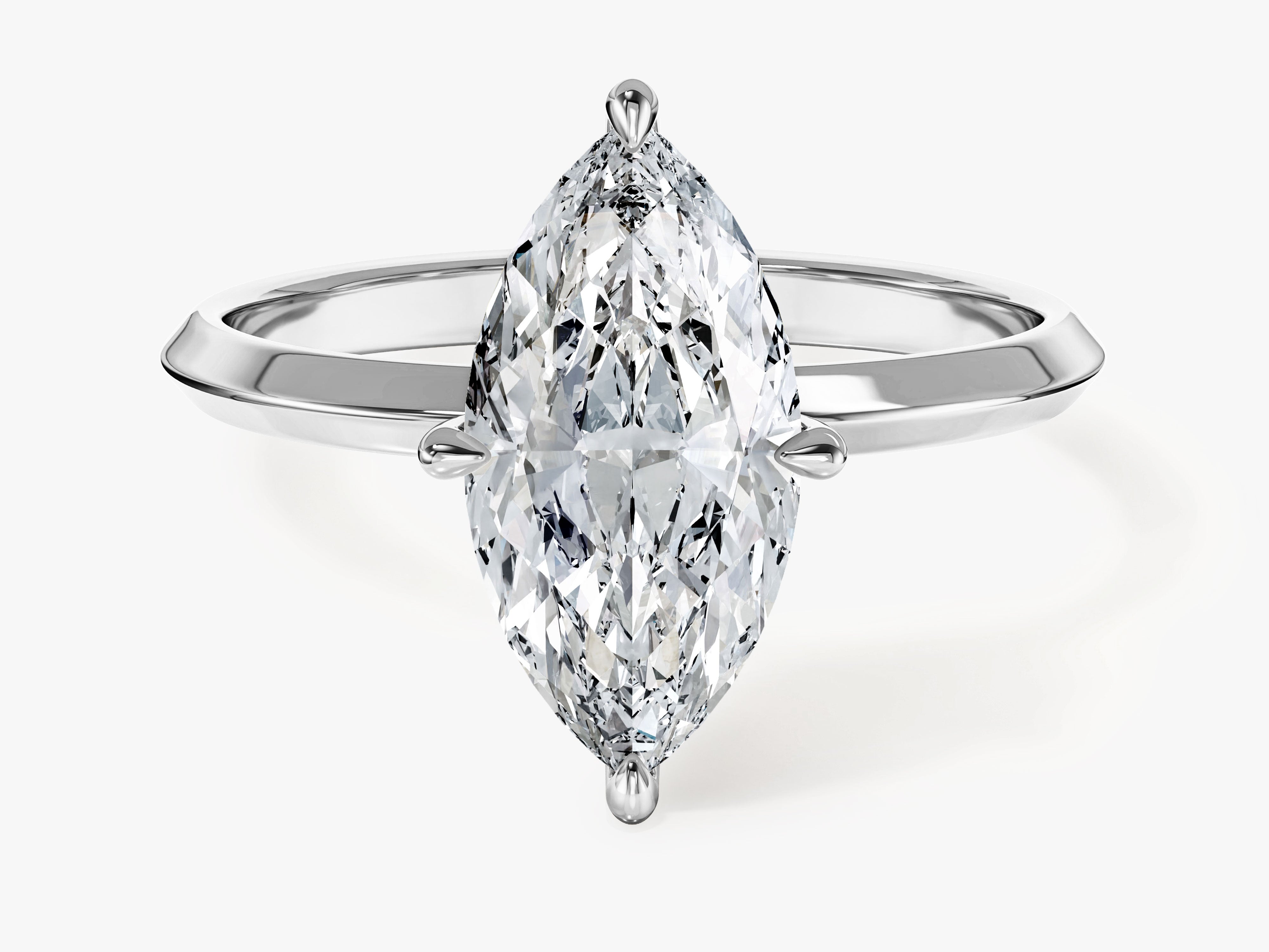 Knife Edge Marquise Moissanite Engagement Ring (2.00 CT)
