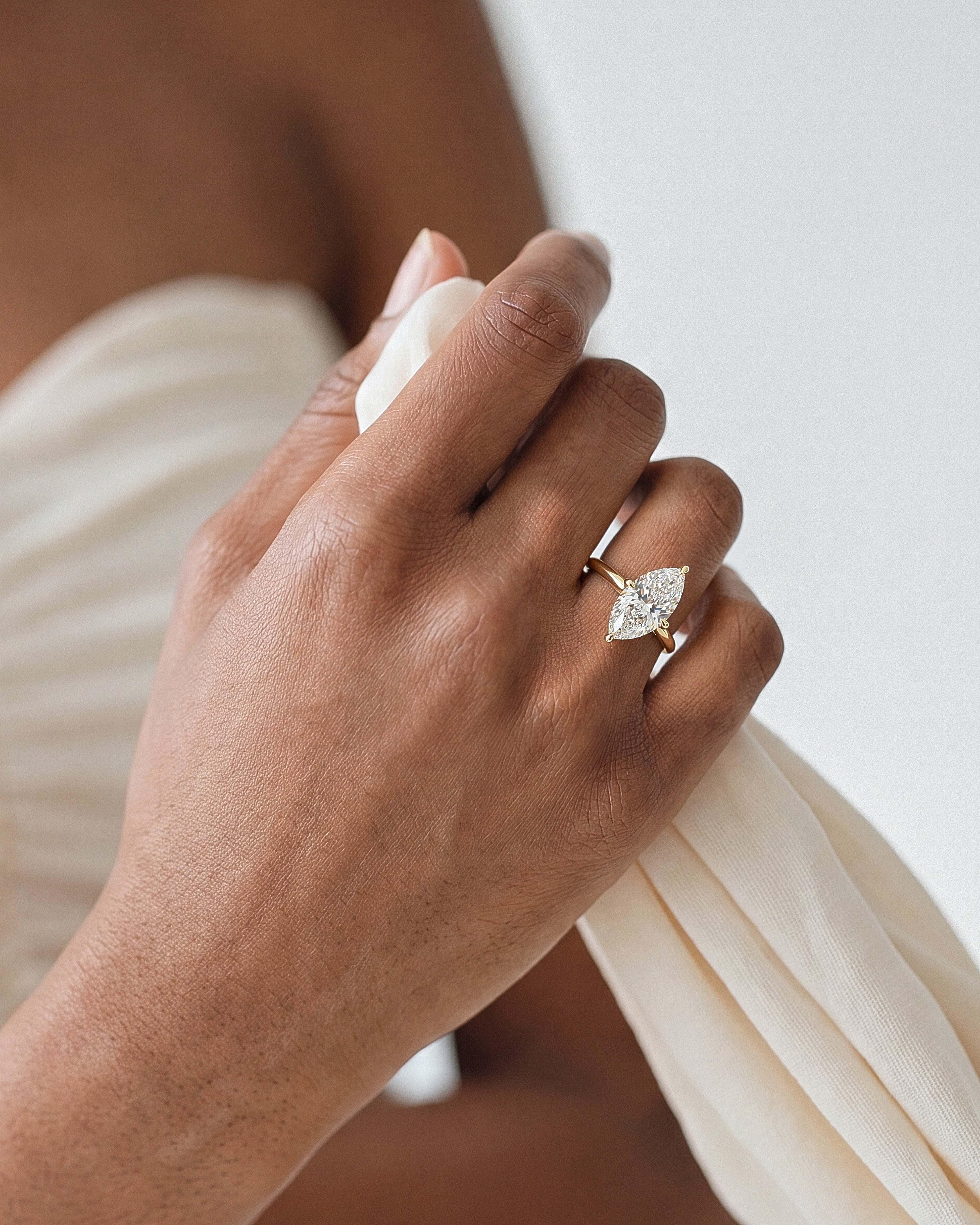 Knife Edge Marquise Moissanite Engagement Ring (3.00 CT)