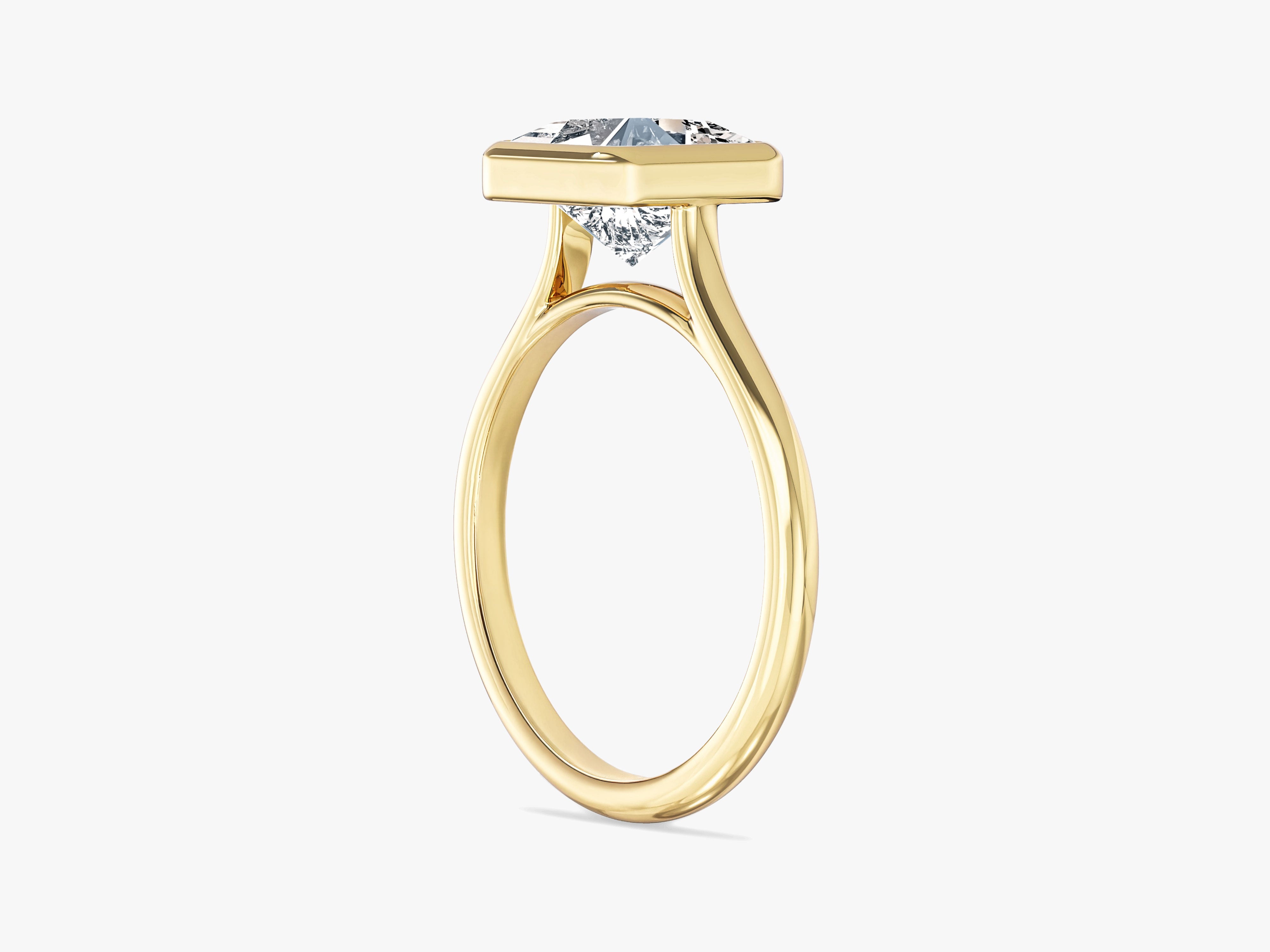 Bezel Princess Moissanite Engagement Ring (2.00 CT)