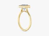 Bezel Princess Moissanite Engagement Ring (2.00 CT)