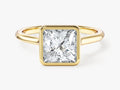 Bezel Princess Moissanite Engagement Ring (2.00 CT)