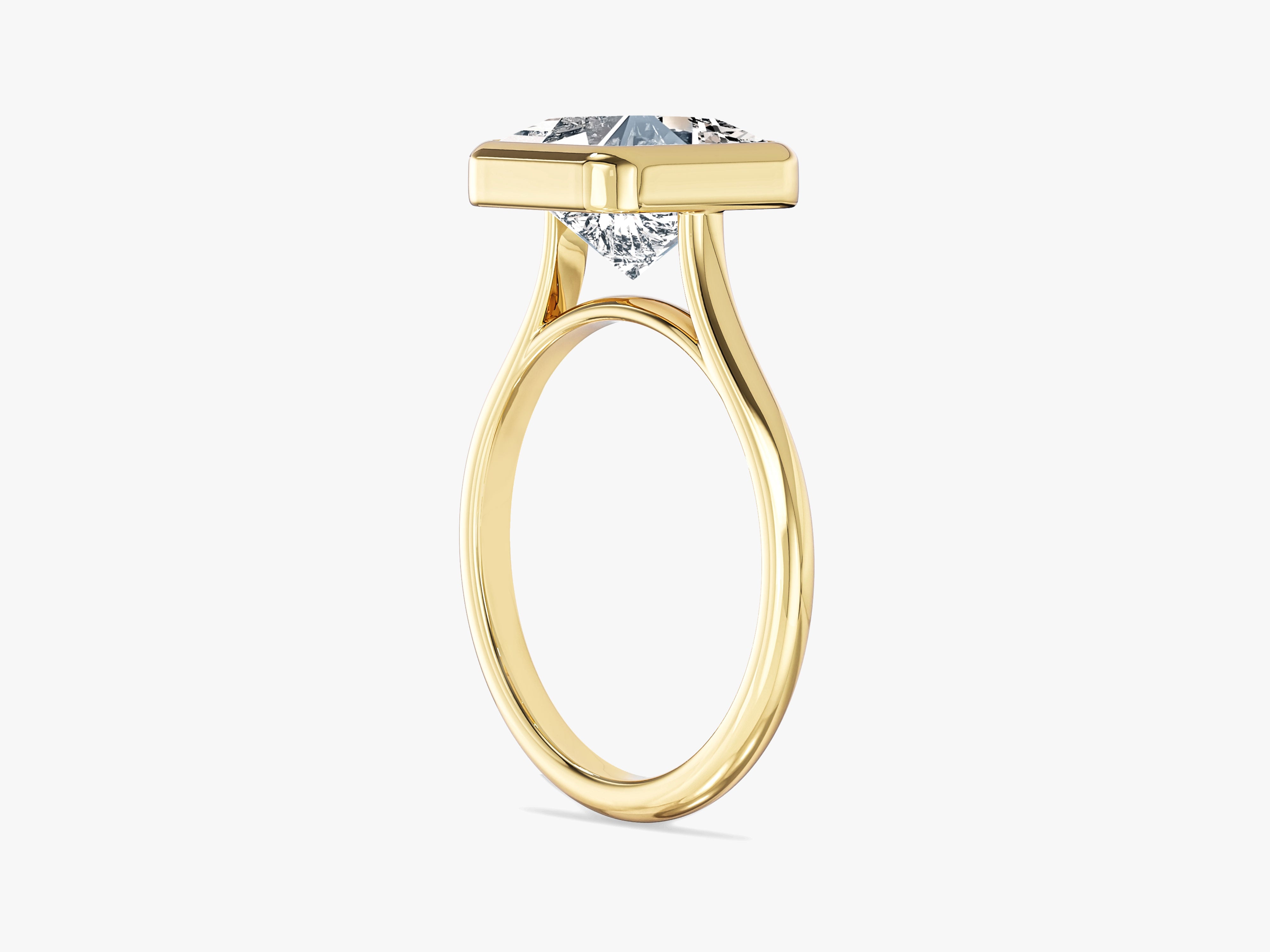 Bezel Princess Lab Grown Diamond Engagement Ring (3.00 CT)