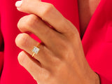Gold ring with square diamond on hand jewelry