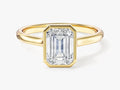 Bezel Emerald Lab Grown Diamond Engagement Ring (1.50 CT)