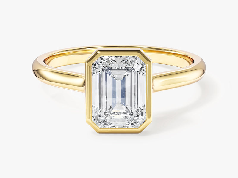 Bezel Emerald Lab Grown Diamond Engagement Ring (1.50 CT)
