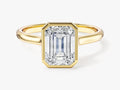 Bezel Emerald Moissanite Engagement Ring (2.00 CT)