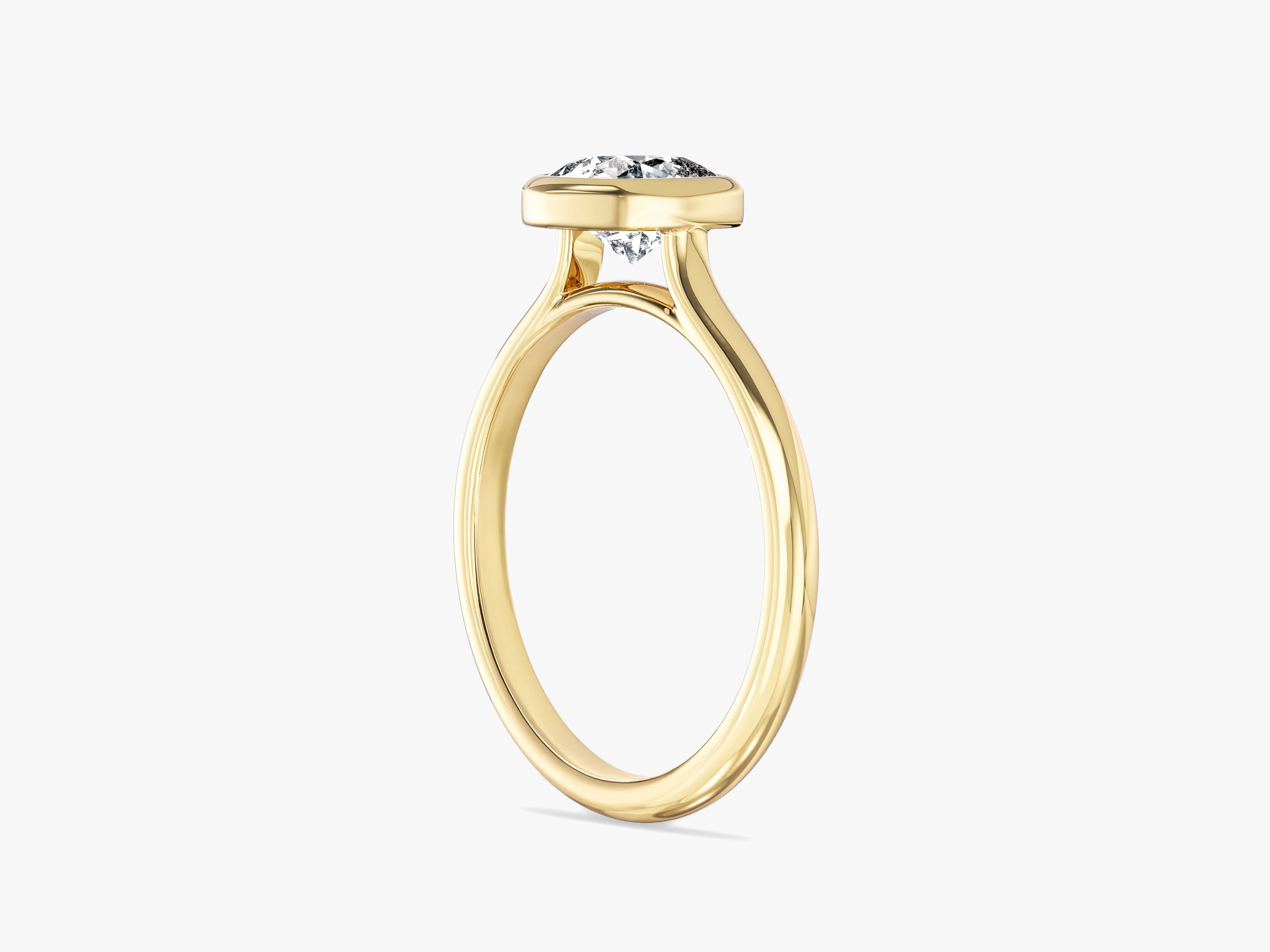 Bezel Cushion Lab Grown Diamond Engagement Ring (1.00 CT)
