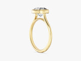 Bezel Cushion Moissanite Engagement Ring (2.00 CT)