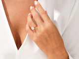 Gold ring with diamond on hand, jewelry product